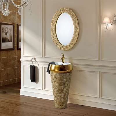 Foshan Luxury Design Floor Standing Vanity unit Ceramic Basin fiberglass Bathroom vanity Cabinet with sink