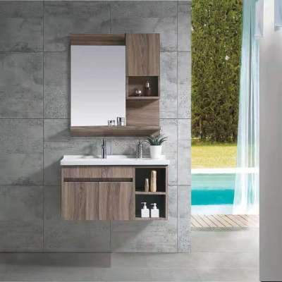 Foshan Modern Simple Furniture Stainless Steel Bathroom Cabinet  Vanity unit with Mirror cabinet