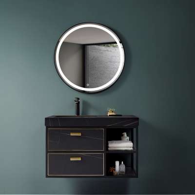 Foshan  New arrival Modern Sintered Stone Bathroom Cabinet Vanity unit with sink