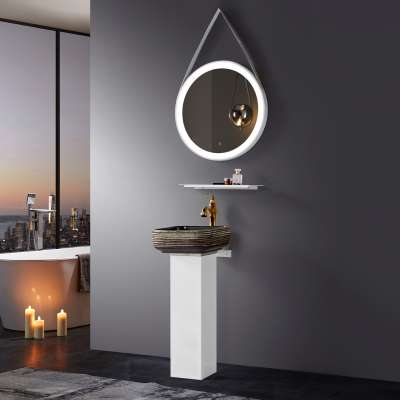 Foshan stainless steel Standing Modern Mirror Vanity Wash Basin Bathroom Cabinet with sink