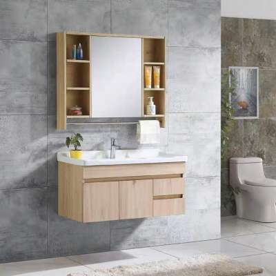 Foshan Modern Simple Furniture Stainless Steel Bathroom Cabinet  Vanity unit with Mirror cabinet