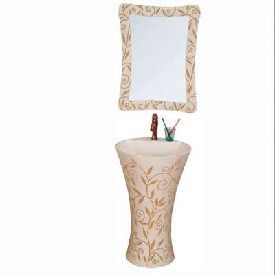 Artistic and antique style Resin pedestal basin floor standing hot sale Resin bathroom cabinet made in Foshan