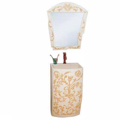 Artistic and antique style Resin pedestal basin floor standing hot sale Resin bathroom cabinet made in Foshan