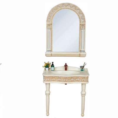 Artistic and antique style Resin pedestal basin floor standing hot sale Resin bathroom cabinet made in Foshan