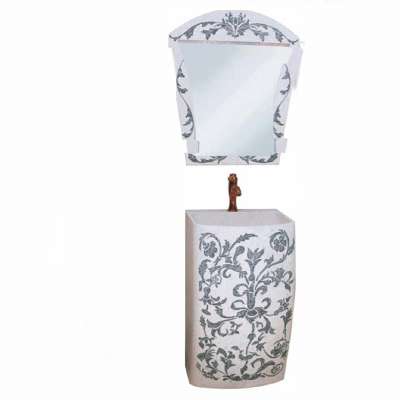 Artistic and antique style Resin pedestal basin floor standing hot sale Resin bathroom cabinet made in Foshan