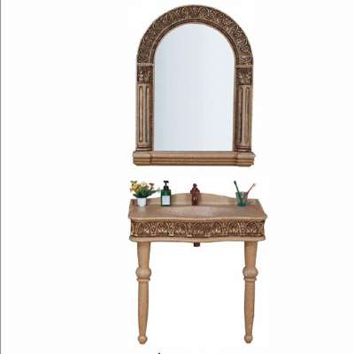 Artistic and antique style Resin pedestal basin floor standing hot sale Resin bathroom cabinet made in Foshan