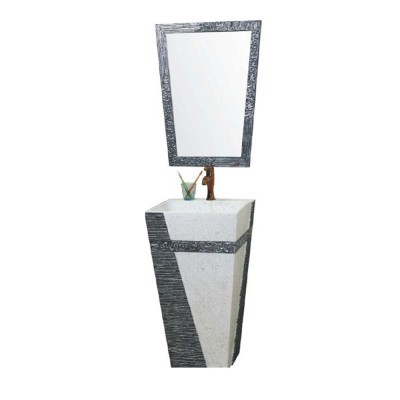 Artistic and antique style Resin pedestal basin floor standing hot sale bathroom cabinet made in Foshan